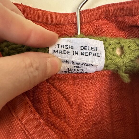 Tibetan Trader Womens Rust Orange 100% Cotton Lightweight Jacket Size Small - Picture 4 of 11